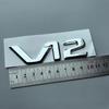 3D ABS Big Flat Letters V12 Car Emblem Trunk Fender Nameplate Logo Sticker for mercedes-benz S400 S500 S600 Chrome Glossy Black