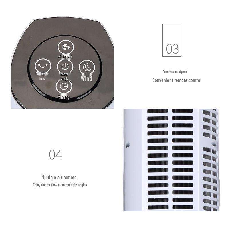 Silent Leafless Tower Fan: Vertical Electric Fan for Home, Dorm, or Desk Use