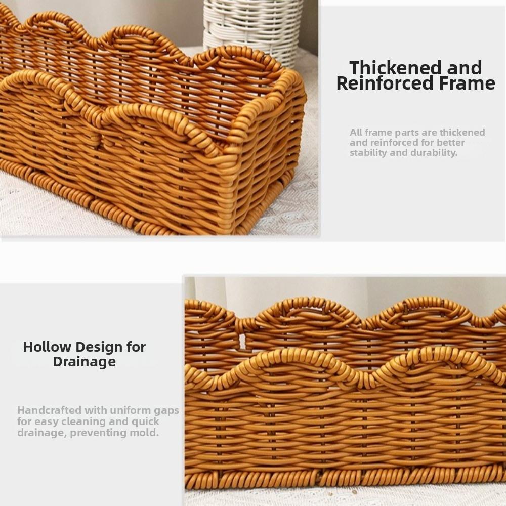 Cesta Tejida de Mimbre Ligera Mimbre de Imitación Cesta de Almacenamiento Práctica Decoración del Hogar