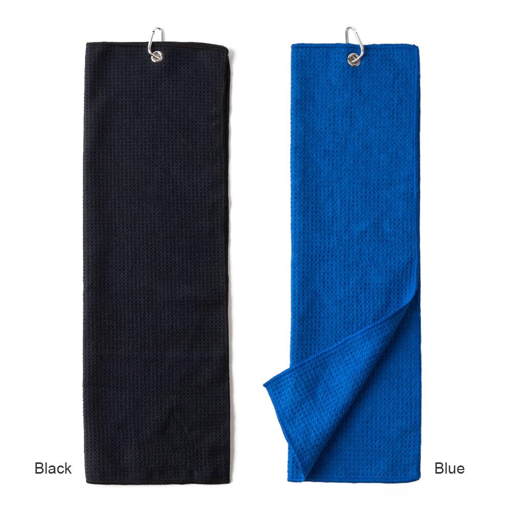2025 Golf Towel Waffle Cycling Sports Running Yoga Fitness Towels Buckle Clips Cotton Soft Golf Towel with Hook Hand