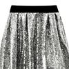 Women Skirt Elastic High Waist Sparkling Sequins Short Skirt Breathable Fabric Slimming Skirt Work Leisure Travel Parties