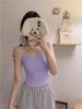 #Spring new models, short lace lace sweet girl style suspender tube top versatile solid color small suspender