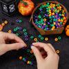 800Pcs 4 Colors Halloween Opaque Plastic Beads Barrel Mixed Color 9x6mm Hole: 3.8mm
