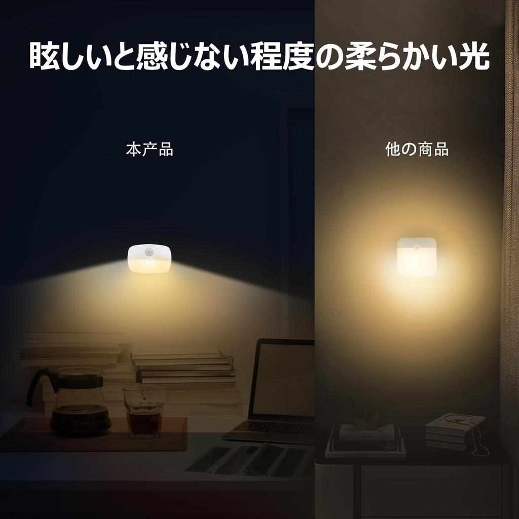 AmmToo LED Sensor Light, Warm White, Foot Light, Motion Sensor, No Wiring Required, Night Light, Light Sensor, Automatic OnOff, Refrigerator Light,