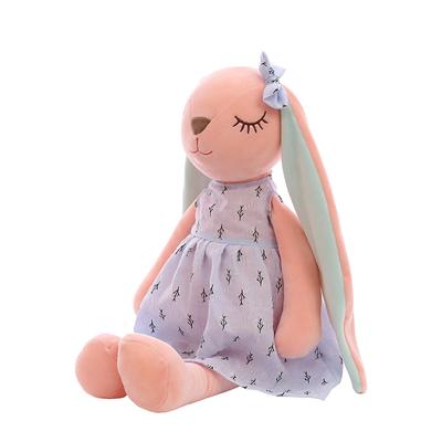 Peluche Coniglio Kawaii Cartone Animato Bambola Coniglietto Orecchie Lunghe per Bambini Morbido Peluche Animali di Peluche Calmare Giocattolo per Dormire Decorazione Casa