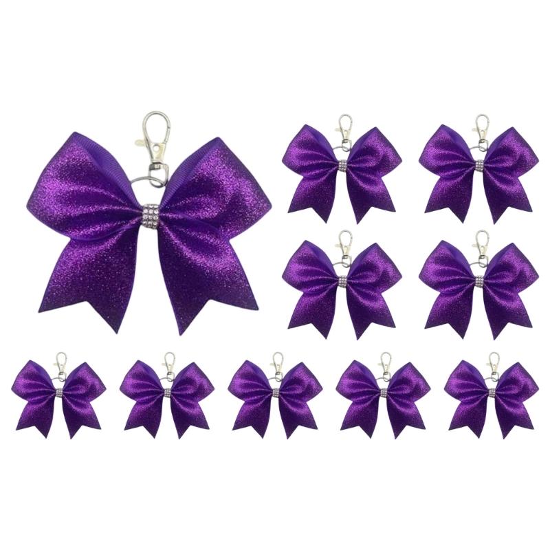 Shining Leather Bowknot Keychain Pendant Featuring Secure Hook For Organized Key Carrying And Stylish Enhancement