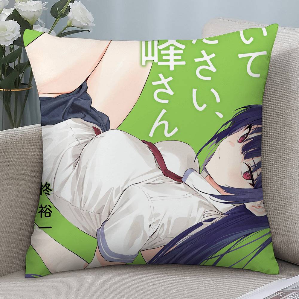 Anime Haite Kudasai Sexy Girl Pillow Case Short Plush Double-sided Print Square Throw Pillow Covers Sofa Home Cushion Decor