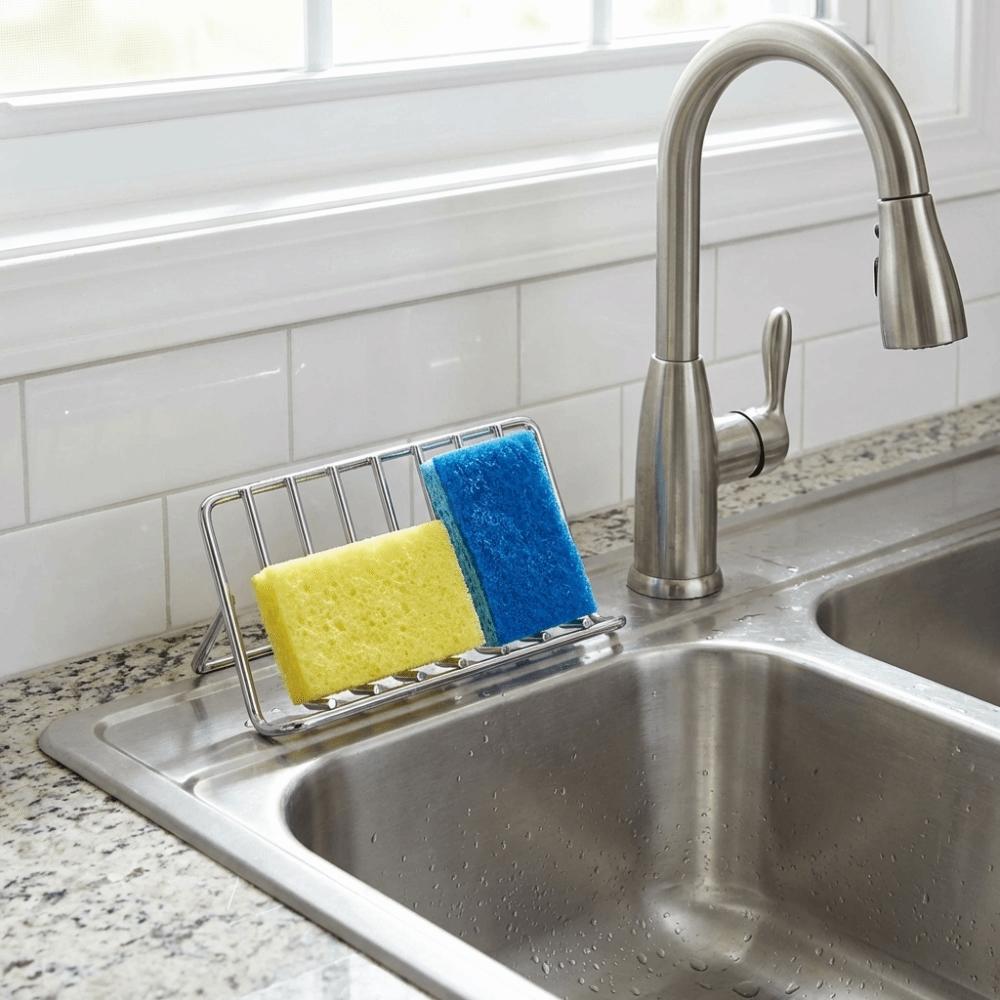 Non-slip Stainless Steel Soap Rack with Drain Tray Space Saving Bathroom Storage Rack Ventilated Rustproof Countertop Drain Tray