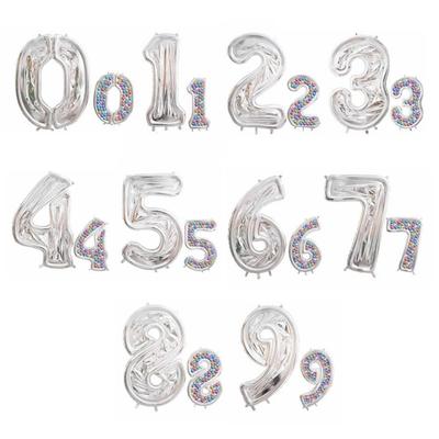 Aluminum Film Digital Balloon Frame 0-9 Number Balloon Filling Frame Mosaic Balloon Kids Party