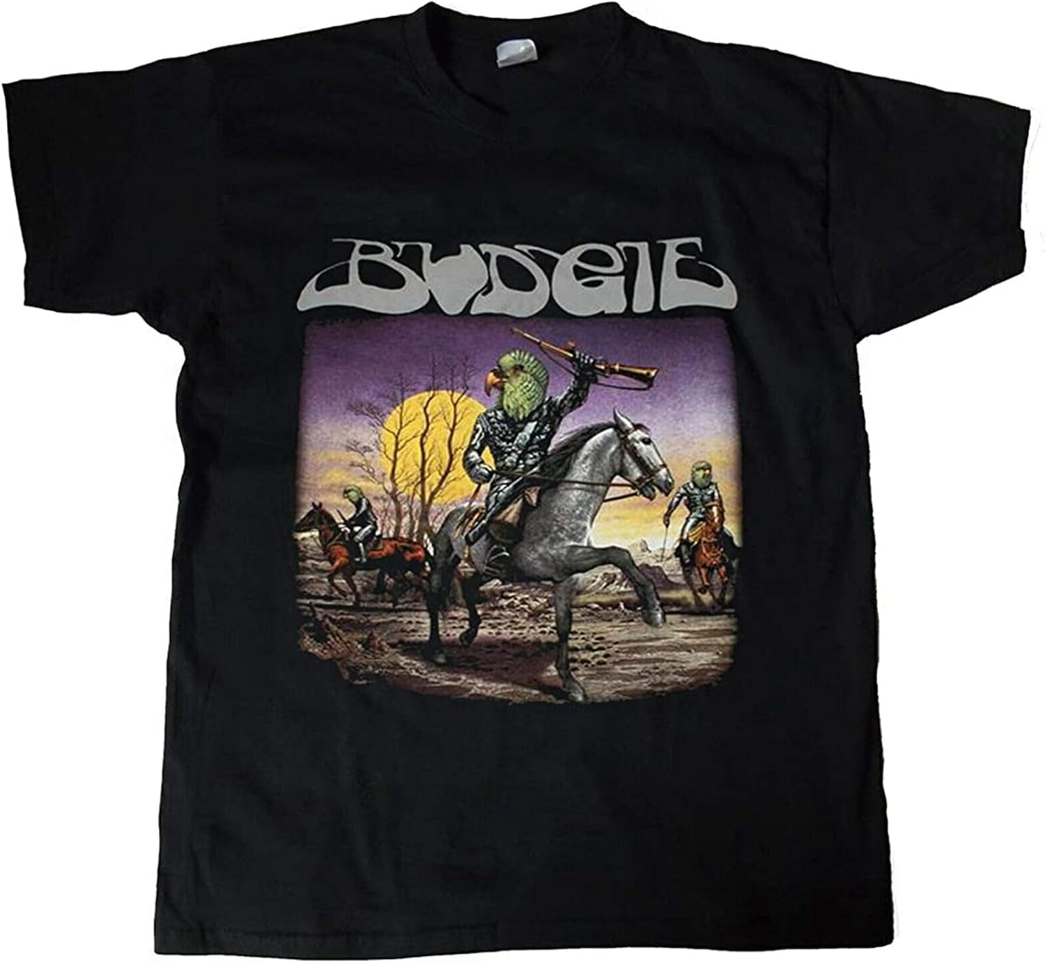 Budgie Bandolier 1975 Album Cover T Shirt 4XL чёрный