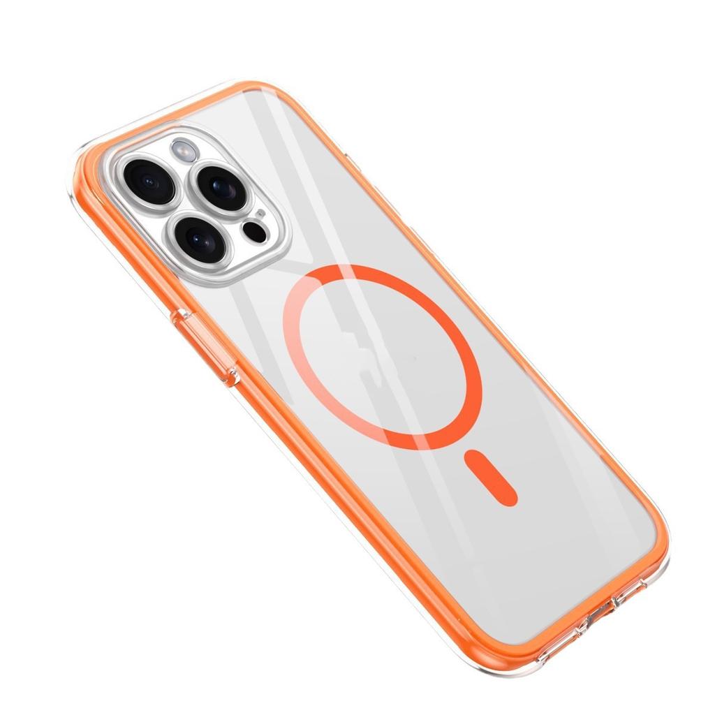 Transparent airbag magnetic mobile phone case is suitable for Apple 15PROMAX trend 14PRO personality 12 anti-drop 11