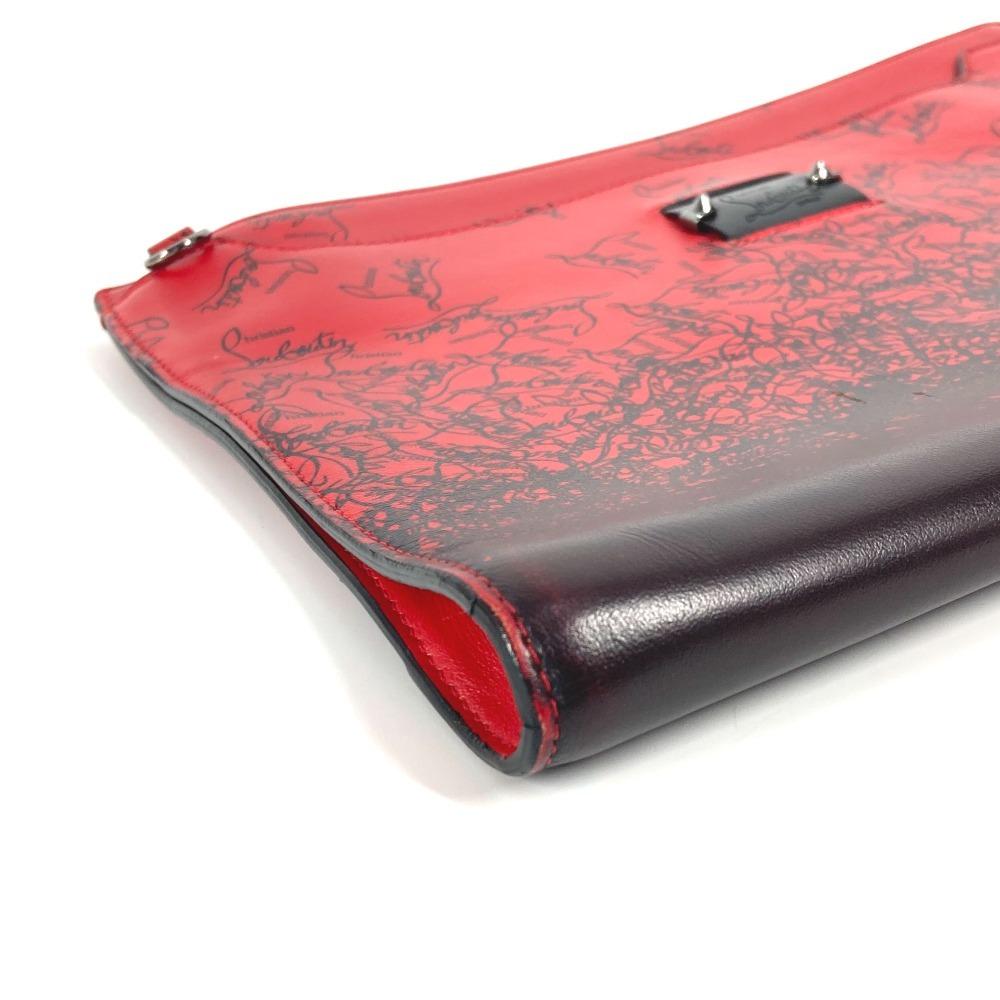 Christian Louboutin logo Bags, bags, pouches Clutch bag Leather Black/Red