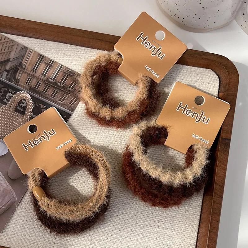 3pcs/set Elastic Hair Bands for Women Scrunchies Rubber Bands Simple Solid Color Hair Rope Ties Hair Accessories Ponytail Holder