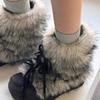 Vielseitige flauschige Schneestiefel mit dicker Sohle für Damen, neuer Stil für Herbst und Winter, mit Samt gefüttert, verdickt, modische Baumwollschuhe
