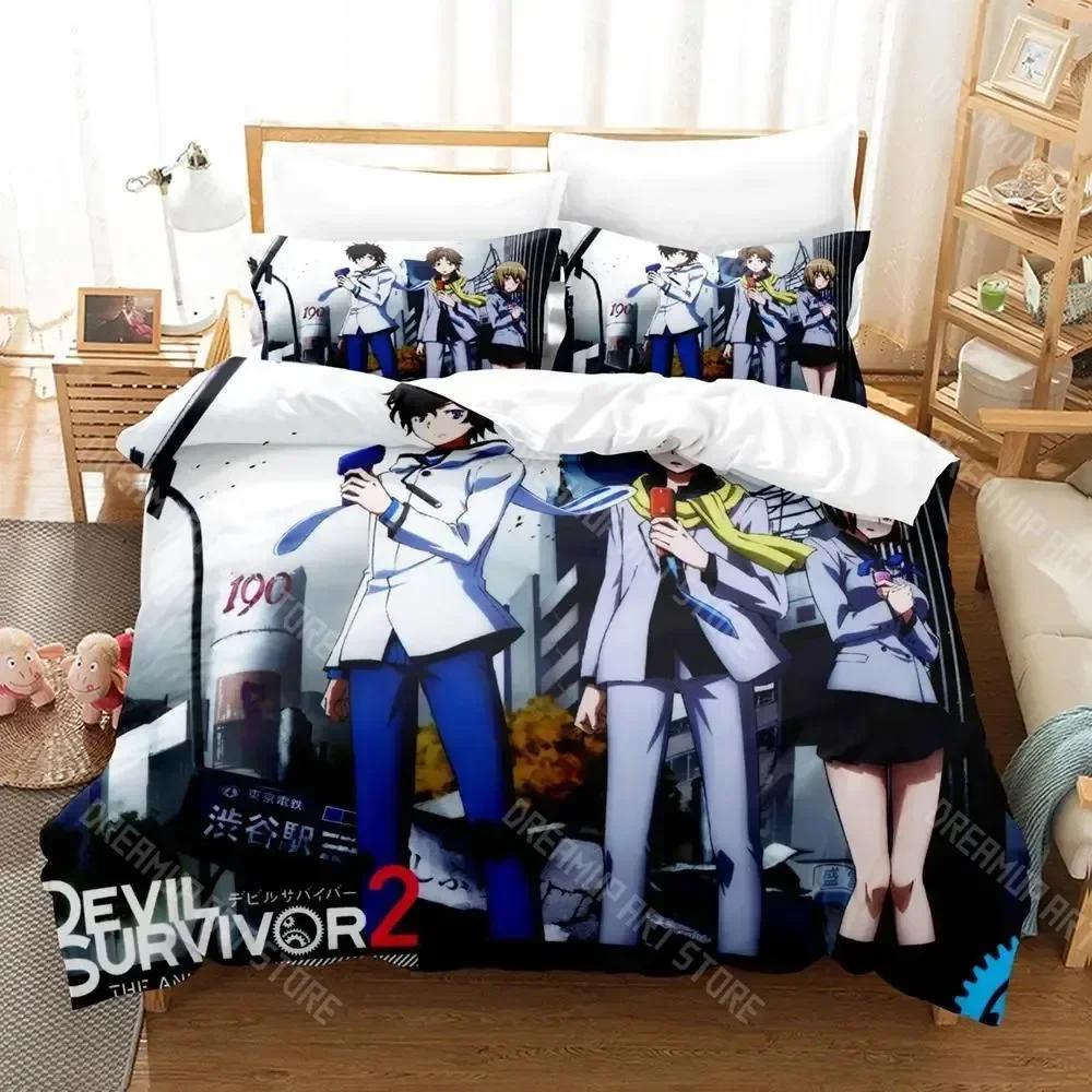 

Devil Survivor 2 The Animation Bedding Set Single Twin Full Queen King Size Bed Set Adult Kid Bedroom Duvetcover Sets Anime EU Single 90x200cm