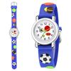 Kinder-Quarz-Uhr mit geprägtem Sportball-Muster Weiches Silikonarmband Langlebige Kinder-Armbanduhr für den täglichen Gebrauch