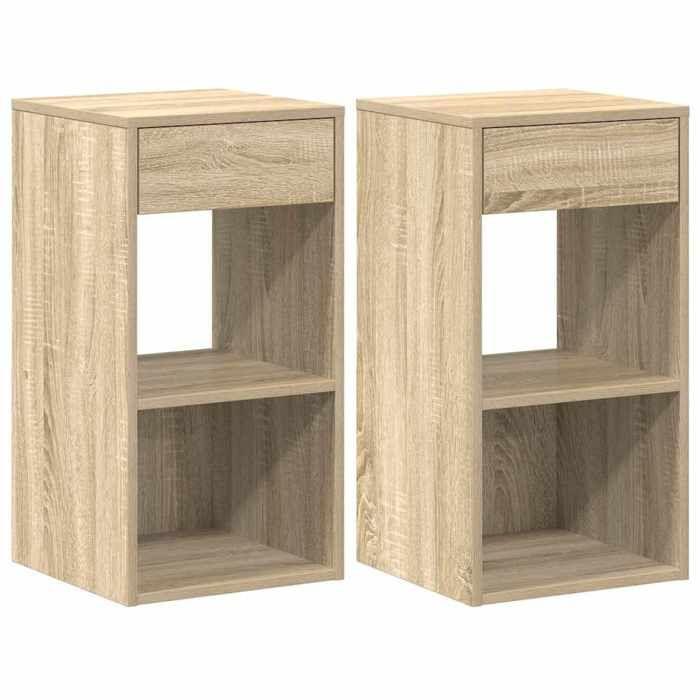 VidaXL Tables de chevet avec tiroir 2 pcs chêne sonoma 35x34x66,5 cm, table d'appoint, armoire de lit, table d'appoint pour 858718