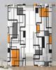 Abstract Lines Gradient Orange Tulle Drapes for Living Room Bedroom Sheer Window Curtains Kitchen Balcony Modern Voile Curtains
