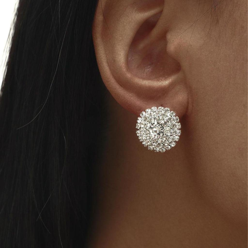 DINGKA Geometryczne Kolczyki Koła z Cyrkoniami dla Kobiet