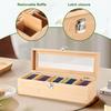 Tea Box,Wooden Detachable partition Tea Storage Box,Tea Bag Box Tea Bag Organizer with 5 compartments,Tea Box Organiser Storage,Tea Chest Container
