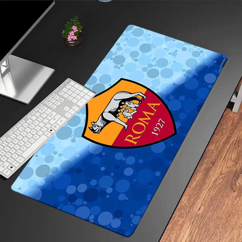 Tappetino per mouse Emblema Football Club Roma, Tappetino per mouse da gioco, Tappetino per tastiera, Decorazione per scrivania per computer portatile, Regalo per tifoso, Regalo di compleanno