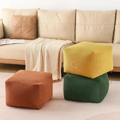 Funda de Puf de Pana Marroquí con Rayas Sencillas, Fundas para Cojín de Sofá, Otomana, Reposapiés, Sin Relleno, Sala de Estar, Dormitorio