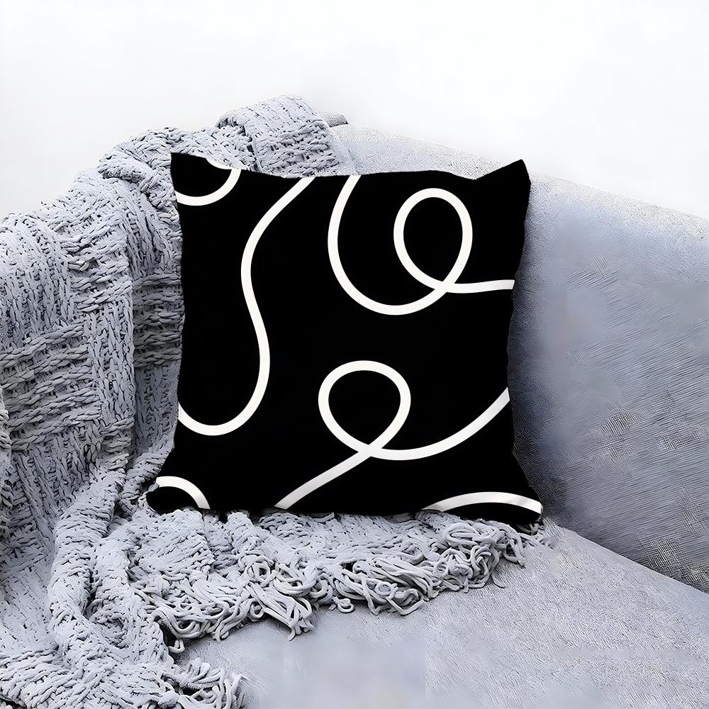 Minimalist Line Art Cushion Cover Premium Comfort Reversible Pillow Cove Two In One Design for Any Room Car Interior