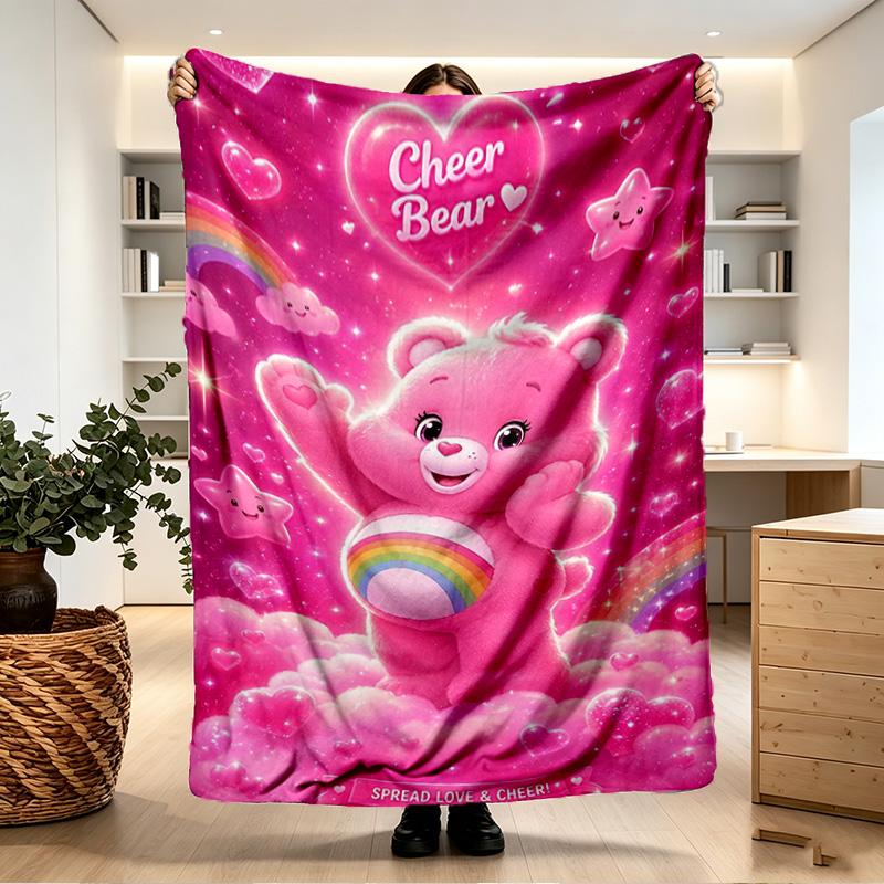 Care Bears Print Blanket - Soft & Comfortable, for Bedroom, Travel, Sofa, Home Decoration - Birthday Christmas Gift for Friend