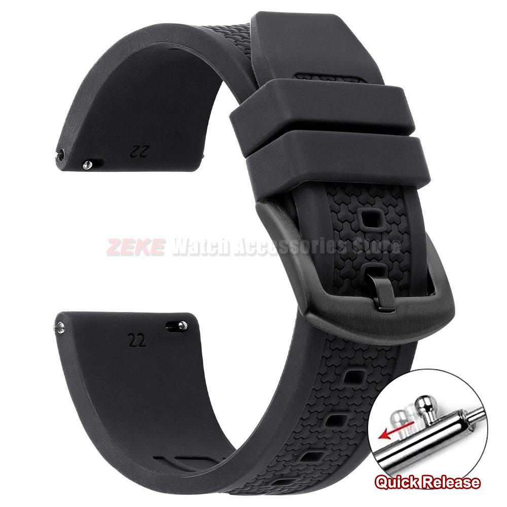 20/22/24mm for Rolex Rubber Strap for Omega Universal Men Silicone Watch Band for Seiko Quick Release Sport Waterproof Wristband
