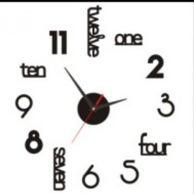 European Style 3D Acrylic Wall Clock Sticker - Simple, Fashionable DIY Decor for Living Room