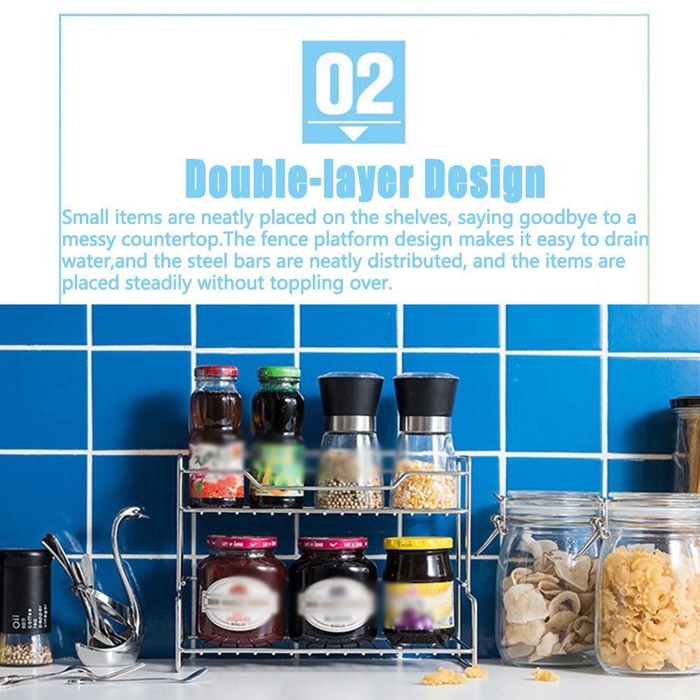 Double-layer Bathroom Storage Rack Modern Kitchen Storage Stand  Home Supplies