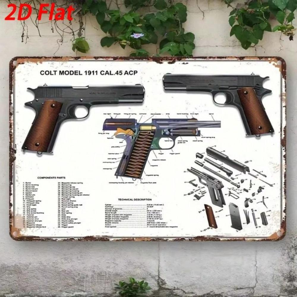 Retro Colt Gun Metal Wall Poster Vintage Home Decor Tin Sign Vintage Art