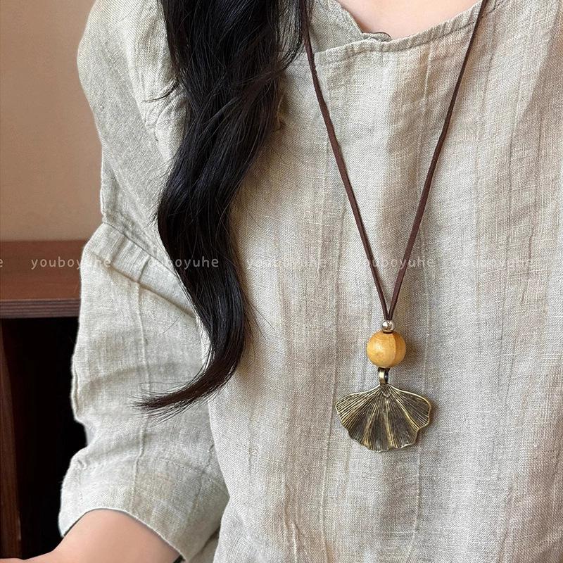 Zen pendant sweater chain women's retro ethnic style personalized lanyard necklace niche design item jewelry