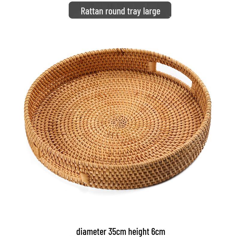 

Rattan Woven Colorful Shell Serving Tray