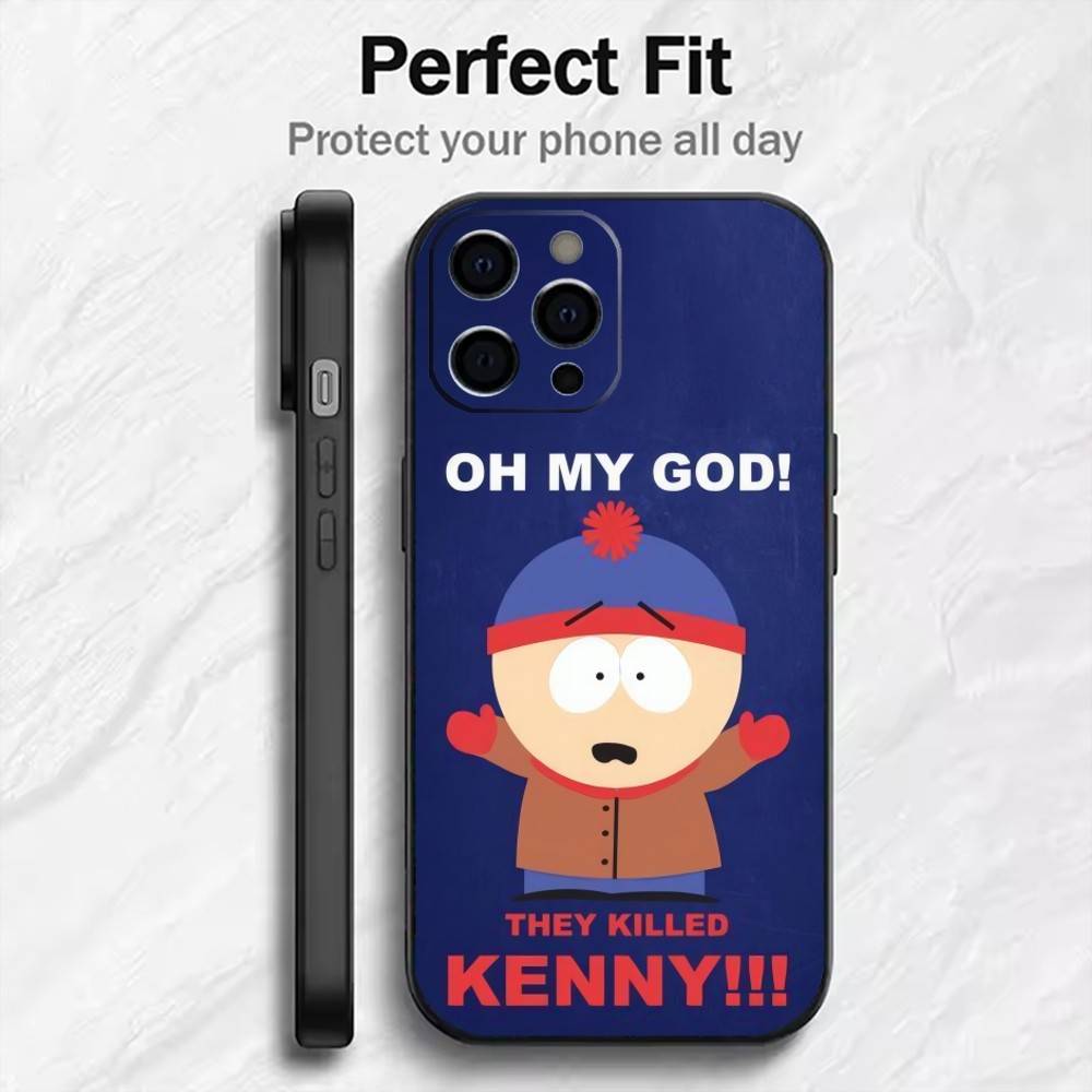 SP-South Stan Marsh P-Park-S Phone Case For iPhone17,16,15,14,13,12 Plus,Max Soft Silicone Black Cover iPhone16se4