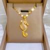 Golden Seahorse Shining Inlaid Pendant Necklace, Ocean Style Jewelry Suitable for Daily and Special Occasion Wear