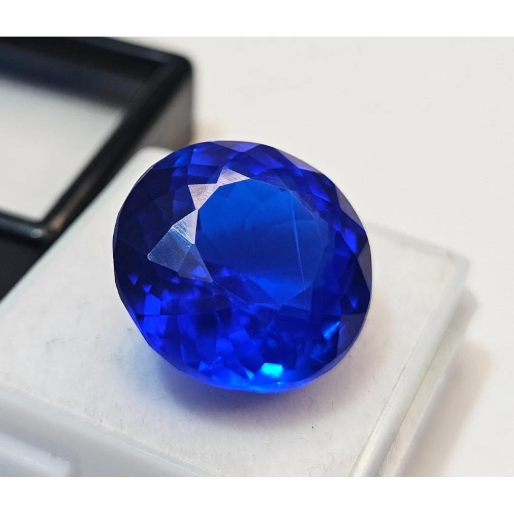 Natural Blue Sapphire 24-25 Ct Round Cut Certified Stunning Loose Gemstone