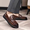 Loafers Men's New Soft-soled Beanie Shoes Men's Business Casual Leather Shoes Formal British Style Crocodile Pattern Men's Shoes