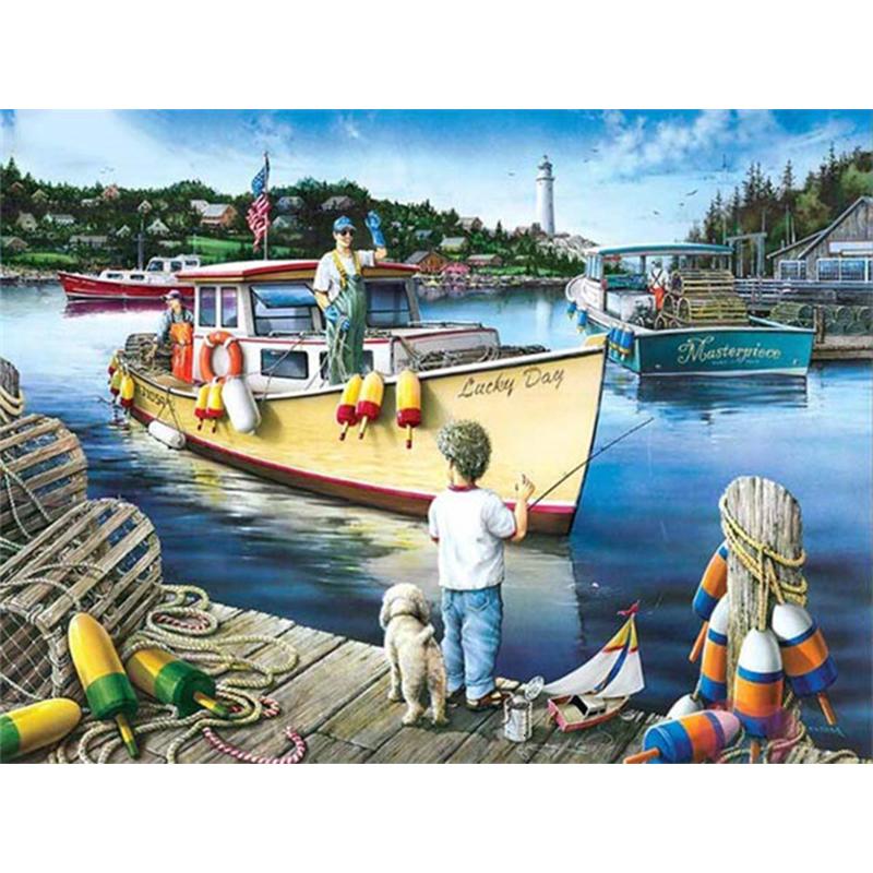 Full Round Drill 5D Diy Diamond Painting Car Scenery 3D Embroidery Cross Stitch Home Decoration