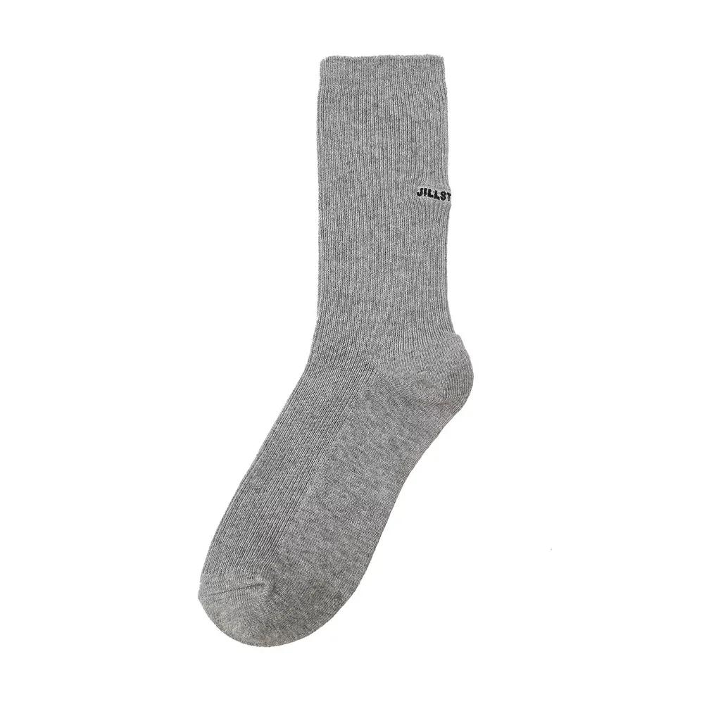 JASS5F010BK Women's Basic Logo Embroidered Mid-calf Socks 3-Piece Set