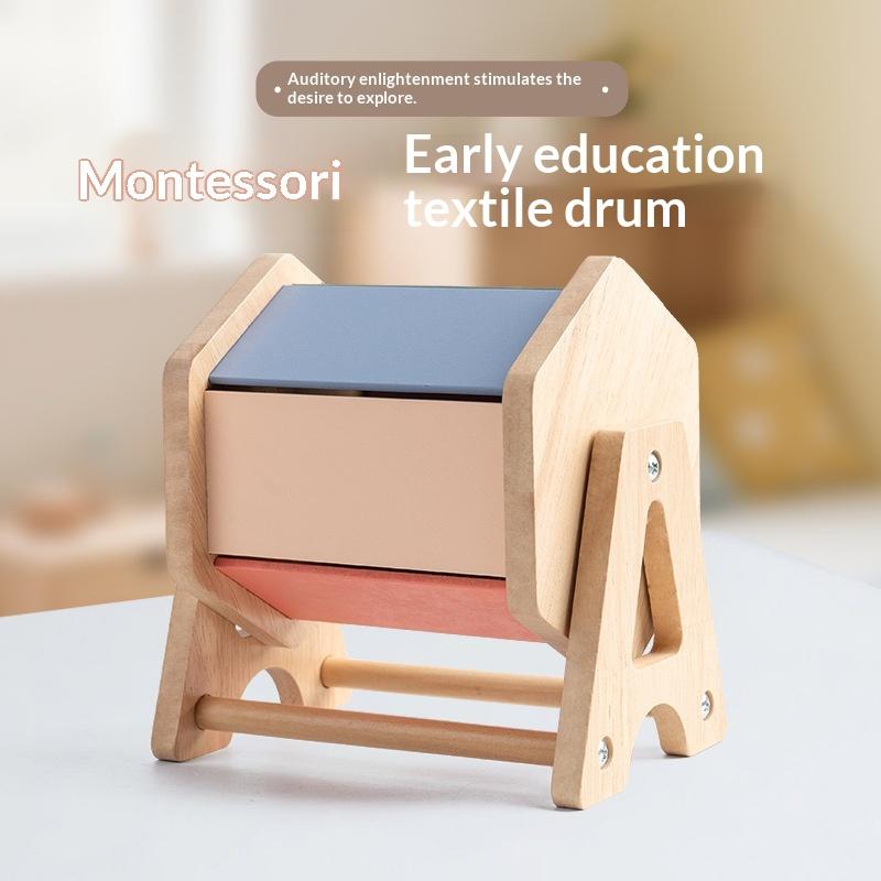 Montessori Infant Wooden Toys Toddler Color Rolling Drum Toy Kids Educational Sensory Toys Baby Birthday Gifts Aged 0-3 Years