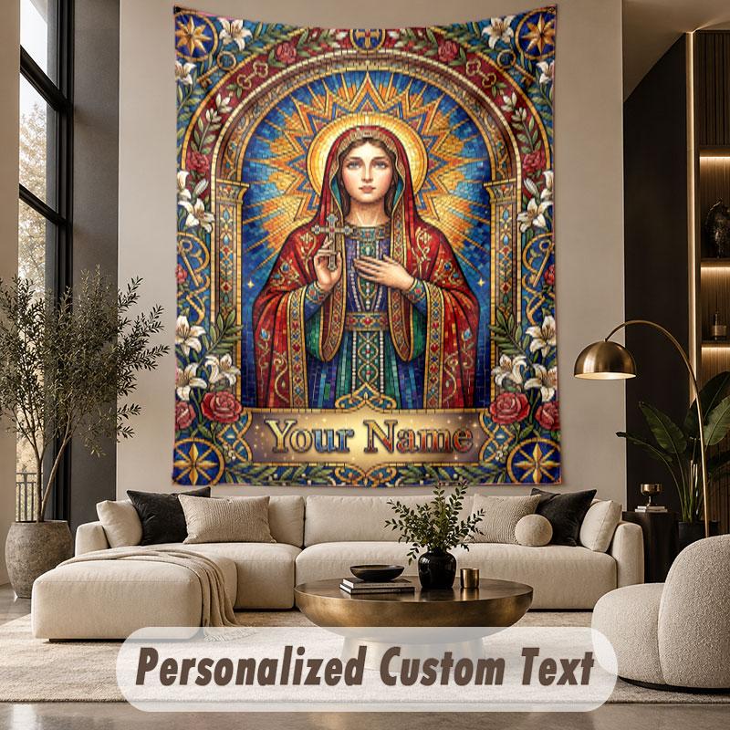 Fecioara Maria (117) Tapiserie Personalizată cu Temă Nume Personalizat Text Tapiserie de Agățat pe Perete Decor Acasă Pânză de Fundal
