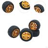 4 Pieces RC Car Wheels and Tires, Crawler Rubber Tyres with 8 Hex Wheel Hubs for 1/12