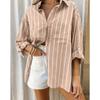 Polo da Donna a Righe con Maniche Lunghe per l'Estate Casual