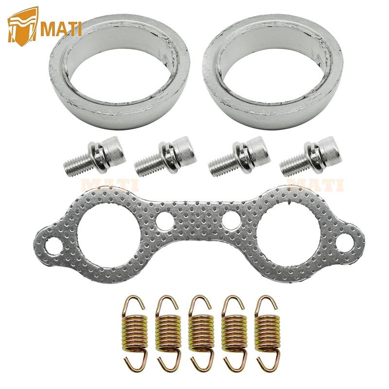 Exhaust Muffler Gasket Seal Spring Rebuild Kit for Polaris Sportsman 600 700 800 MV7 2002-2006 Frontier 2002-2005 5811511