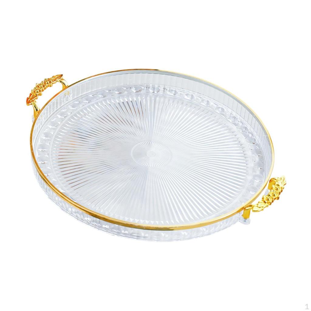 Round Serving Tray Cake Display Plate Multipurpose Snack Storage Holder Fruit Food