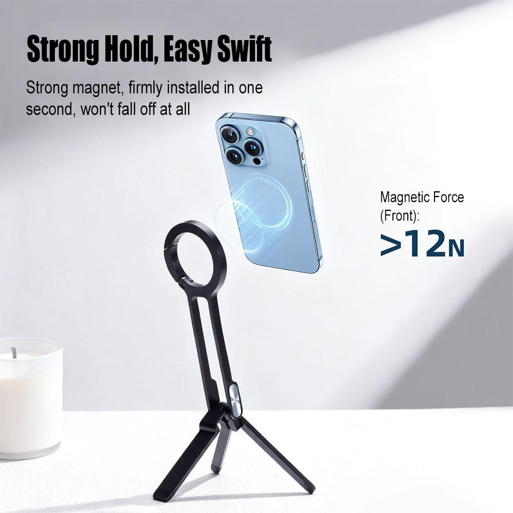 A08 Magnetic Mobile Phone Holder Foldable, Suitable for Apple 17 Handheld Selfie Stick Desktop Tripod Plastic Mobile Phone Holder