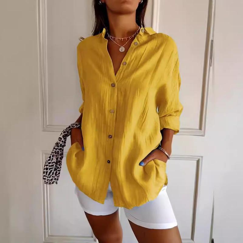 Sommer Plissee Kragenhemd Mode Damen Einfarbig Ärmelloses Top Hemd