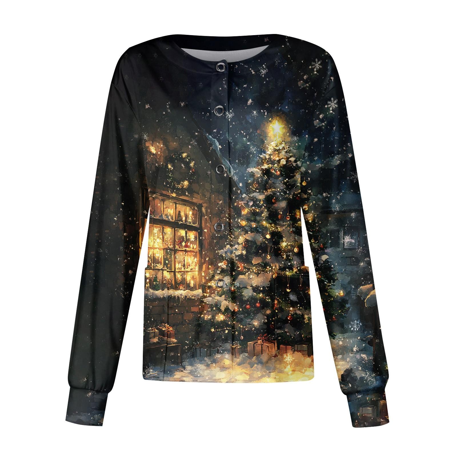 

Женская футболка с цветочным принтом, рукавом три четверти, рождественским принтом, воротником на пуговицах, верхняя часть, нижняя часть рубашки XXXXL красный