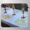 High-end Luxury Christmas Themed Disposable Gold Table Mat with Foil and Netting for Party Decorations